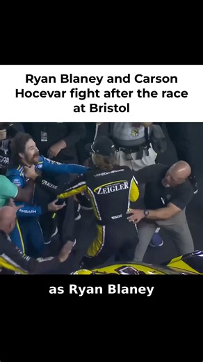 Ryan Blaney and Carson Hocevar fight after the race at Bristol #Shorts