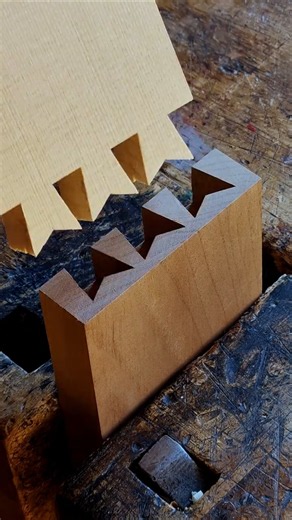 Half-blind dovetail joint with tails