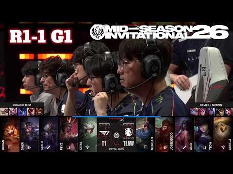 T1 vs TLAW - Game 1 | Round 1 LoL MSI 2026 Play-In Stage | T1 vs Team Liquid Alienware G1 full game