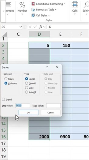 Evenly Distribute Excel Values Within a Range #shorts #excel