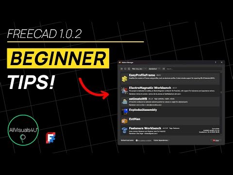 ⏱ TIMELAPSE 🔧 FreeCAD Beginner Tutorial - FreeCAD Addon Manager - How To Install FreeCAD Workbenches