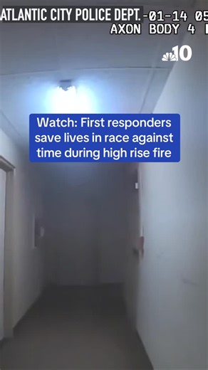 Body camera video captured the moments as first responders scrambled to save people from a burning high rise in Atlantic City, New Jersey, on Wednesday. #nbc10philly #newjersey #atlanticcity #fire #rescue | NBC10 Philadelphia