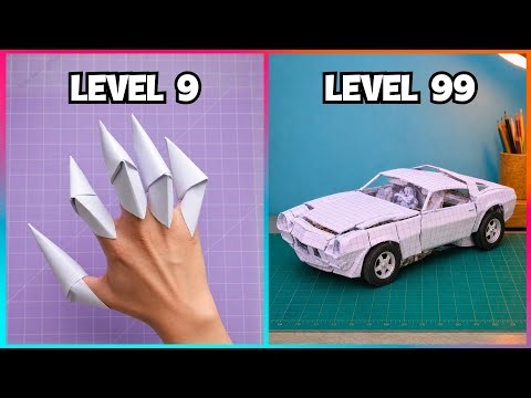 Level 1 to 100 Paper Crafts | From Simple to Genius
