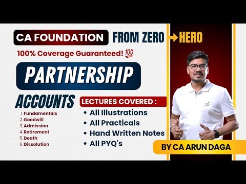 LECTURE-24|DISSOLUTION OF PARTNERSHIP HIGHEST RELATIVE CAPITAL METHOD |CA FOUNDATION|BY CA ARUN DAGA