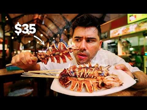 Probé la Lujosa Comida Callejera de SINGAPUR