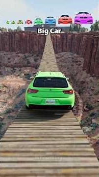 Big And Small Cars vs Canyon Suspension Bridge #shorts | BeamNG.Drive