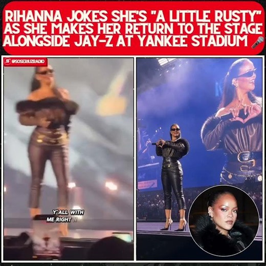 RIHANNA ADMITS SHE'S "A LITTLE RUSTY" DURING SURPRISE STAGE RETURN WITH JAY-Z!