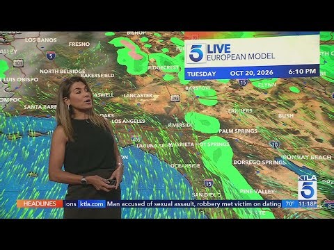 Cooler temps, wet weather moves into Southern California