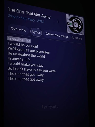 The One That Got Away lyrics - Katy Perry (English lyrics)