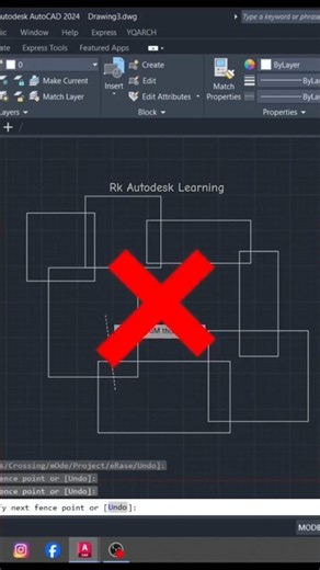 😱REGEN refresh display when glitches appear,and UNION Marged overlapping #autocad #explore #facts