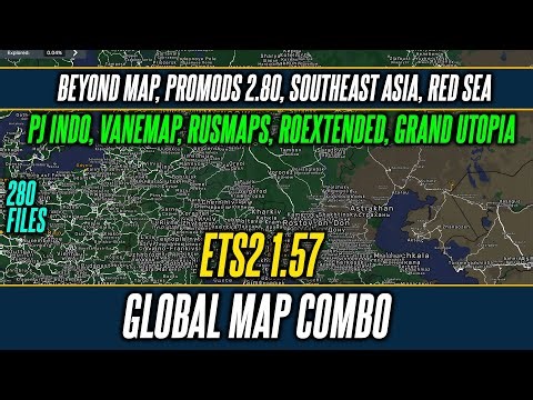 ETS2 1.57 Biggest Map Combo - Beyond Map, Promods 2.80, Southeast Asia, Red Sea & Many More.
