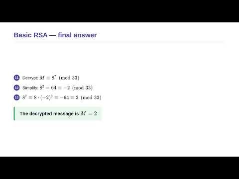 Number Theory - RSA Encryption and Decryption