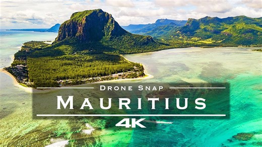 Mauritius stunning 4K drone aerial over tropical beaches and lagoons 🇲🇺
