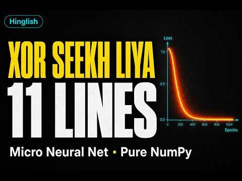 Micro Neural Network in 11 Lines of Pure Python (No PyTorch) | Hinglish | Datacode With Sharad