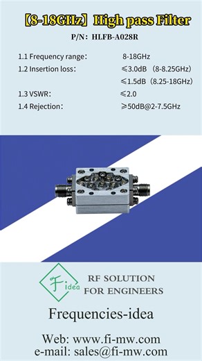 8-18GHz High pass filter#rfsolutions #rfcomponents #rffilter
