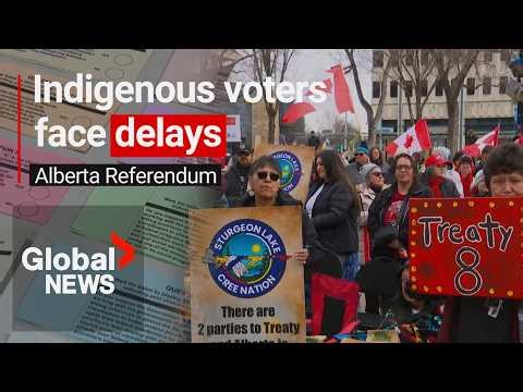 Indigenous voters face delays due to high turnout for Alberta referendum
