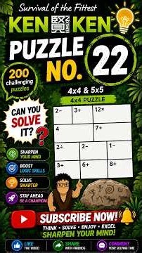 KenKen Puzzle No. 22 🧩 | Can You Solve It? | Survival of the Fittest #shortsfeed #mathstricks