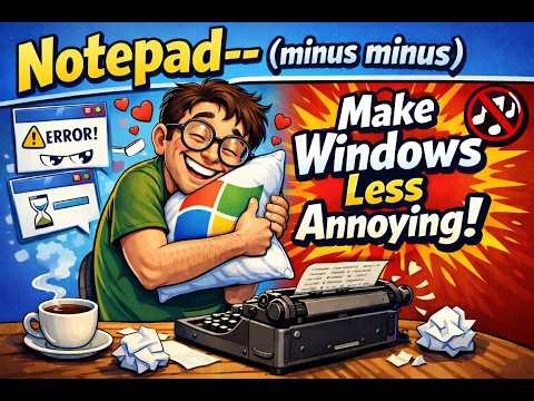 Notepad-- (minus minus). Make windows less annoying