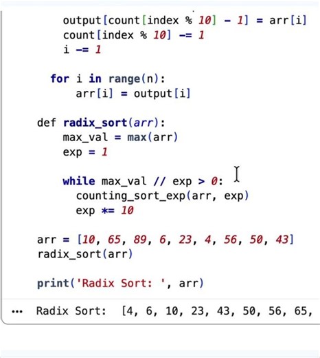 Radix Sort in Python for Positive Numbers