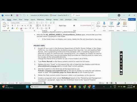 Shelly Cashman Word 365 | Module 5: End of Module Project 1 Pacific Shores College #shellycashman