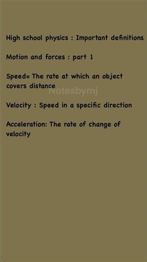 Speed, Velocity, Acceleration: Easy Definitions