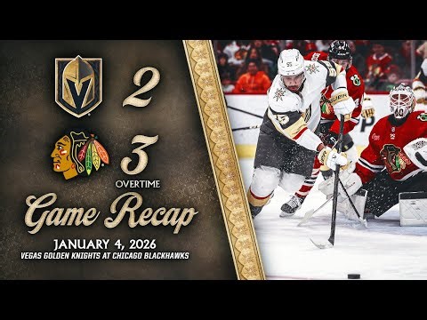HIGHLIGHTS | Chicago Blackhawks 3, Vegas Golden Knights 2, OT | Jan. 4, 2026