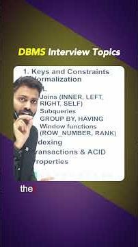 DBMS Interview Important Topics