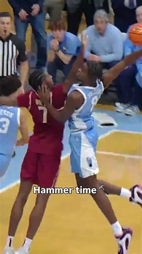 Caleb was loving that 👏 #unc #accbasketball #collegebasketball