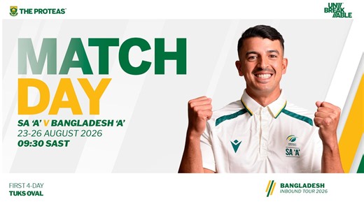 SA A Men vs Bangladesh A Men - First 4-Day Match - Day 1 Live from Tuks Oval, Pretoria