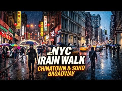 NYC Heavy Rain Walk: Chinatown & SOHO Broadway
