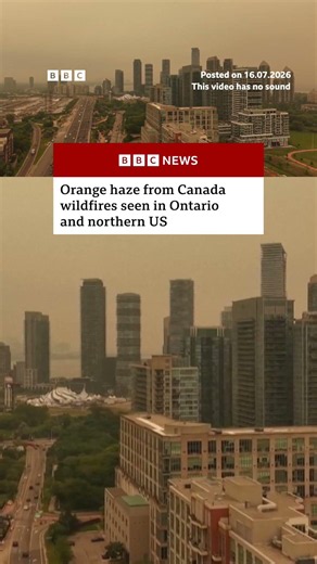Orange haze from Canada wildfires seen in Ontario and northern US. #Canada #US #BBCNews
