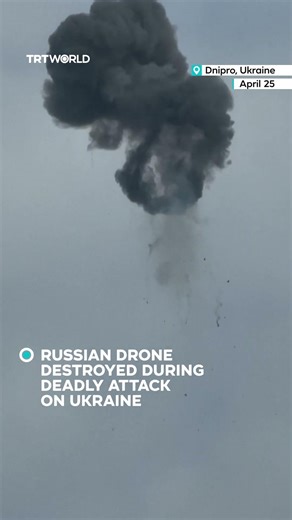Russian drone destroyed over Ukraine's Dnipro