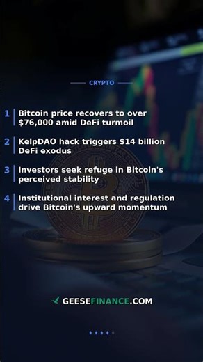 Bitcoin Rebounds Above $76,000 Despite DeFi Exodus