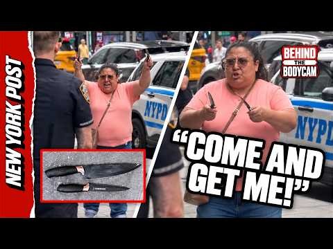 Woman Stabs 2 in Times Square - Then Charges NYPD | Behind the Bodycam