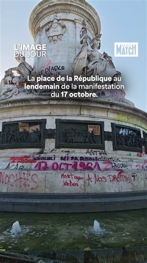 La place de la République au lendemain de la manifestation du 17 octobre.