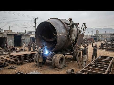 How Pakistani Craftsmen Build Heavy-Duty Concrete Mixers | Incredible Manufacturing Process