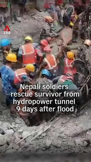 Nepali soldiers rescue survivor from hydropower tunnel 9 days after flood
