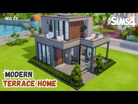 Modern Terrace Home | NO CC | The Sims 4 ASMR Speed Build
