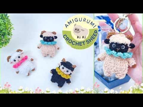 How to Crochet Mini Sheep Keychain 🐏 - Amigurumi Crochet | NHÀ LEN