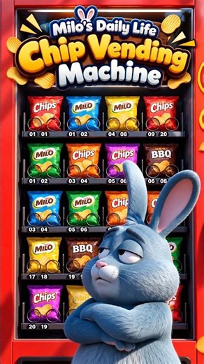 Milo's Daily Life | The Chip Vending Machine 🐰🍟 #shorts #boboandmilo #funnycartoon #slapstickcomedy