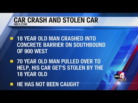 Suspect at large after crash, carjacking in South Salt Lake