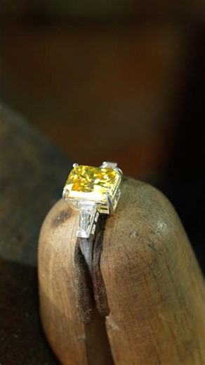 The Biggest Yellow Diamond We’ve Ever Set? 😳 #jewelry #shorts