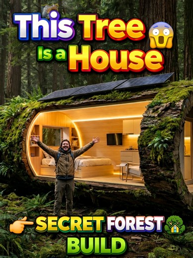This Tree Is a House - Secret Forest Build Revealed #trending #bushcraft #secretshelter #treehouse #1millionviews