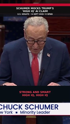 Schumer Mocks Trump's 'High-IQ' AI Claim