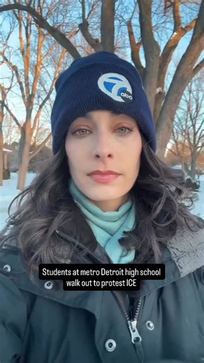 Students at Groves High School in Birmingham walked out this morning to protest ICE | WXYZ-TV Channel 7