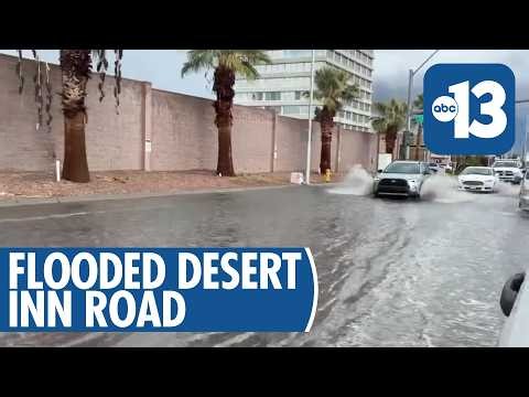 Flooding on Desert Inn Road After Heavy Las Vegas Rains