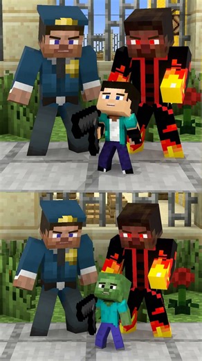 Baby Steve😇 and Baby Zombie😈 — which one will you choose to help? #minecraft#shorts