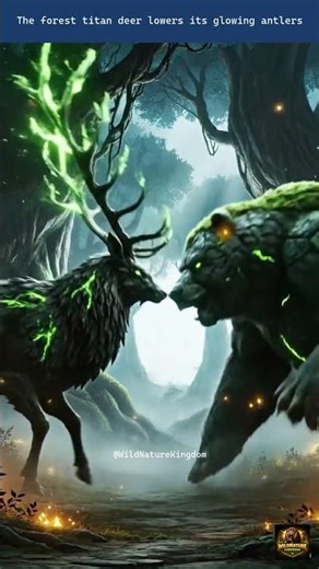 The forest titan deer lowers its #WildNatureKingdom #AnimalFight #WildlifeBattle #PredatorVsPrey