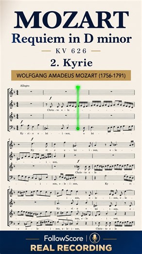 Mozart – Requiem in D minor, KV 626: Kyrie (Choral Score) | Sheet Music & Real Recording