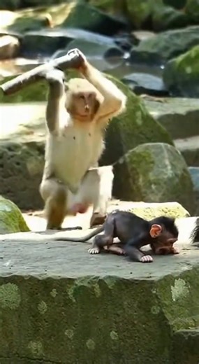 새끼를 잘못 건드린 원숭이! 엄마 침팬지의 복수